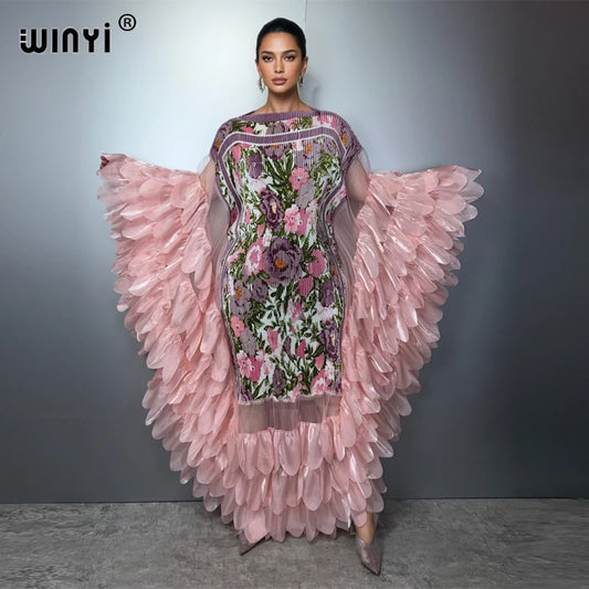 Summer Women's Casual Elastic Slim Pleated Abaya Dubai Luxury Party Dress